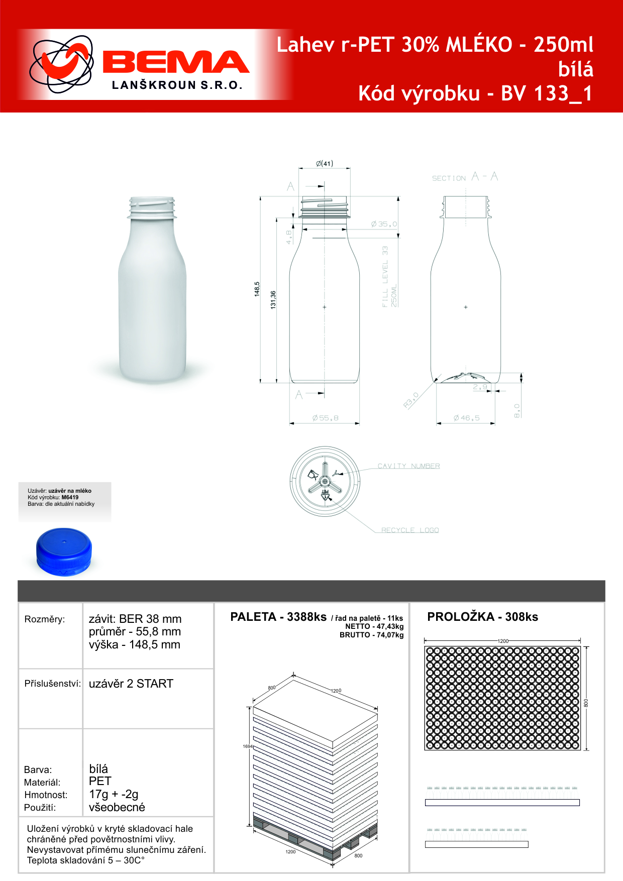 PET MLÉKO 250ml BILA-25-02-2025